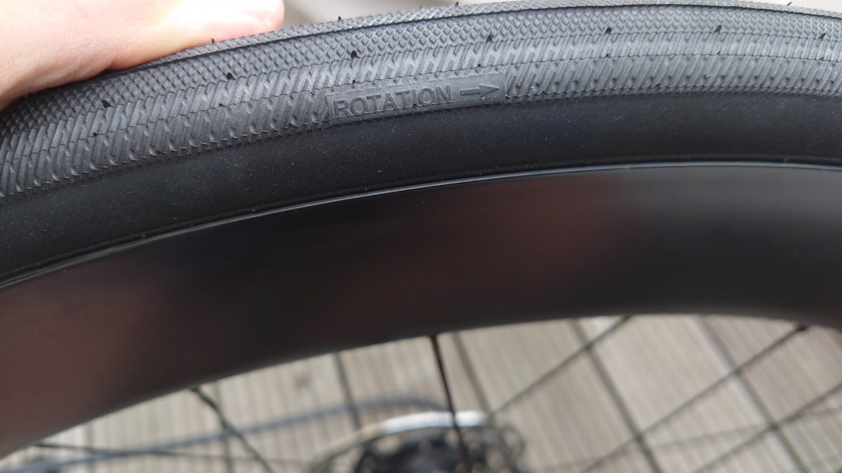 a close up of a tire