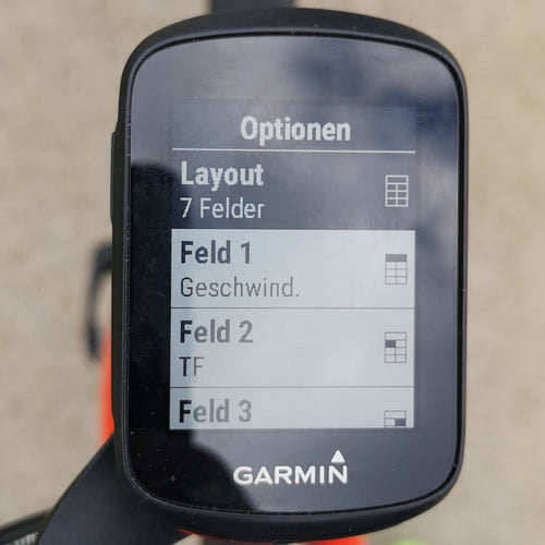 Garmin optionen