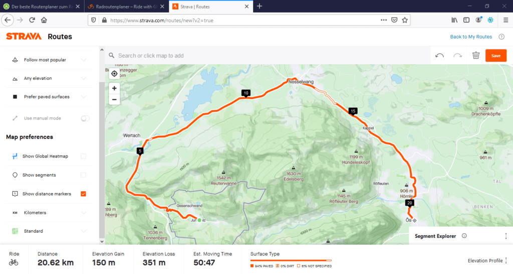 Rennrad Routenplaner Strava